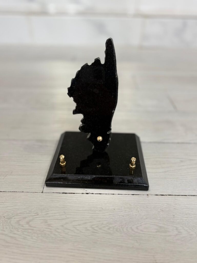 plaque funéraire Granit papillon Bronze fleur rose