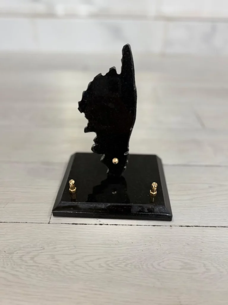 plaque funéraire Granit papillon Bronze fleur rose