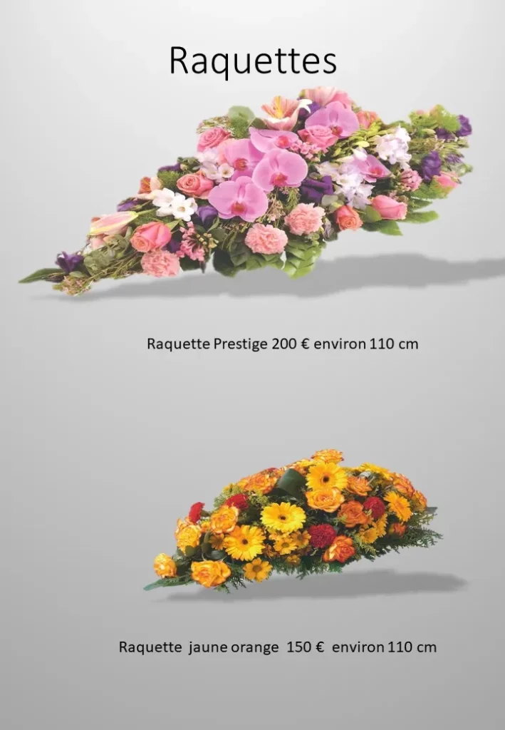 Raquettes de fleurs de deuil Prestige avec orchidées et gerberas